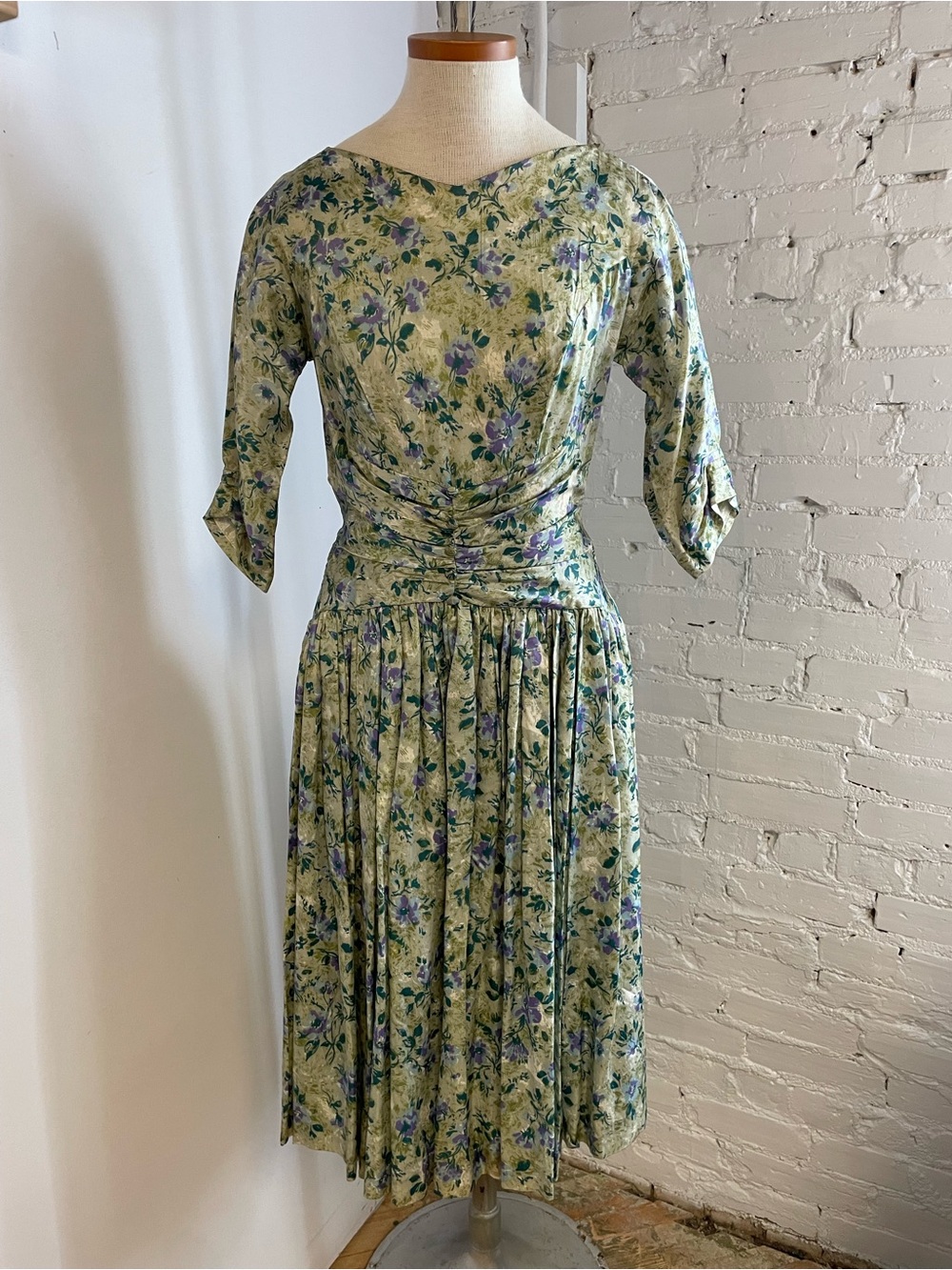 1950s Floral Midi Dress